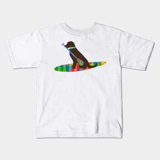 Colorful Stand Up Paddle Board Preppy Chocolate Lab Kids T-Shirt